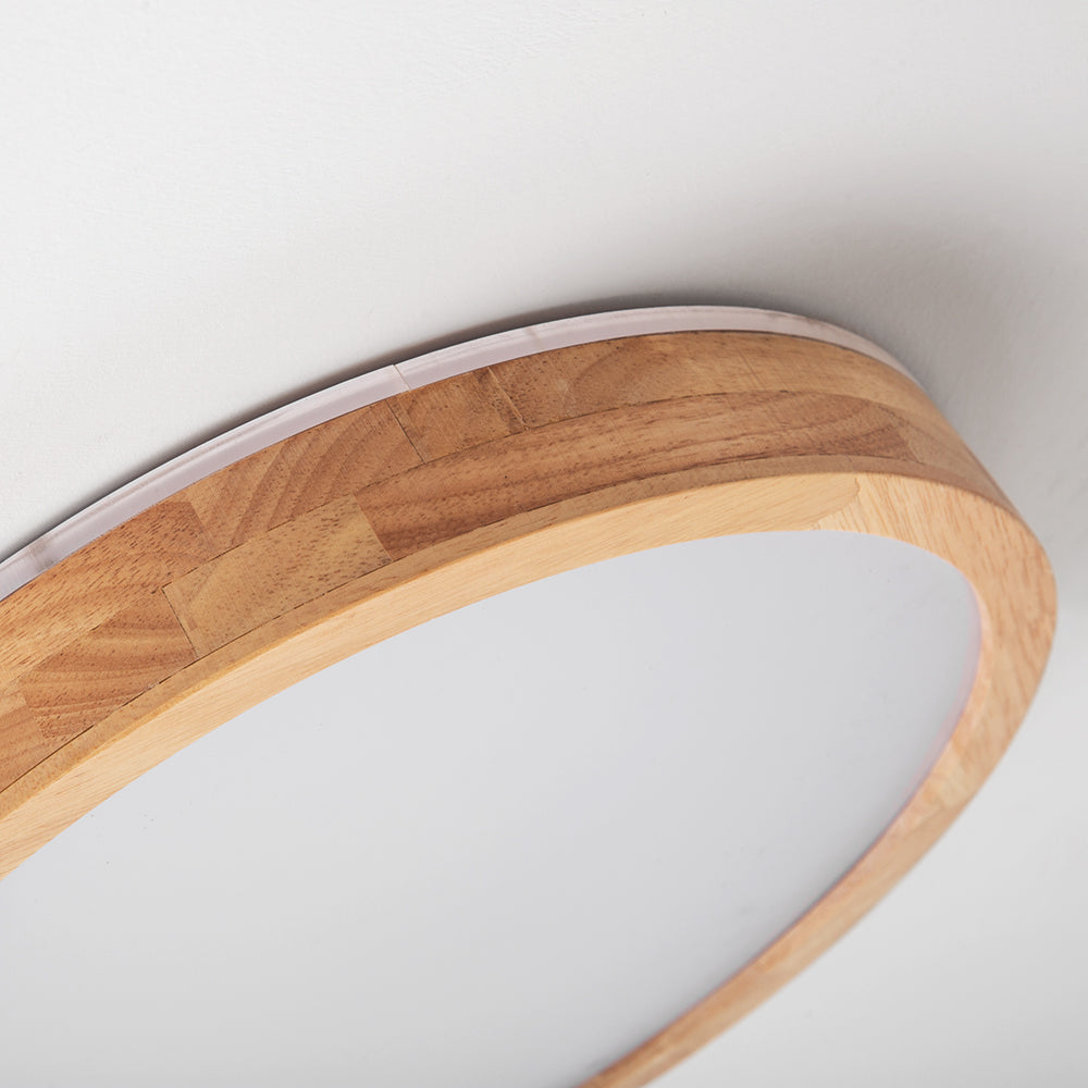 Ozawa Design Ronde LED Plafondlamp Hout Glas Woonkamer Slaapkamer