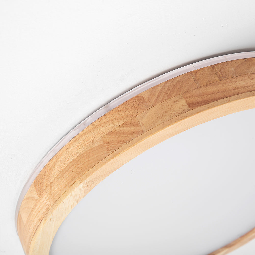 Ozawa Design Ronde LED Plafondlamp Hout Glas Woonkamer Slaapkamer