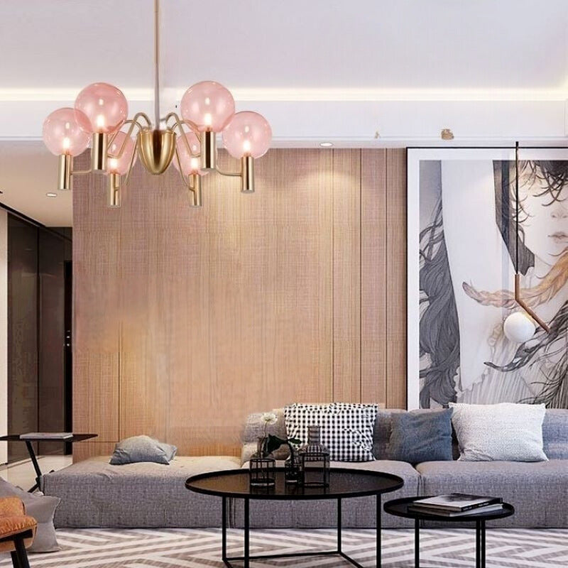 Valentina Moderne LED Kroonluchter Metaal Glas Woonkamer