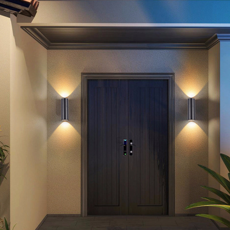 Orr Moderne Kleine LED Wandlampen Zwart Metaal Glas Hal Buiten Tuin