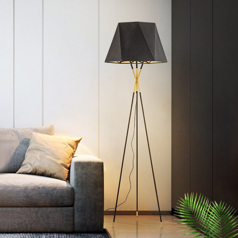 Salgado Retro LED Vloerlamp Zwart Metaal Woonkamer Slaapkamer
