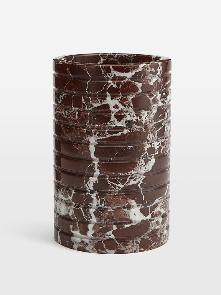 Hemzi Rosso Levanto Marmer Vaas Sculpturale Natuurlijke Steen Hoge Kwaliteit Decor