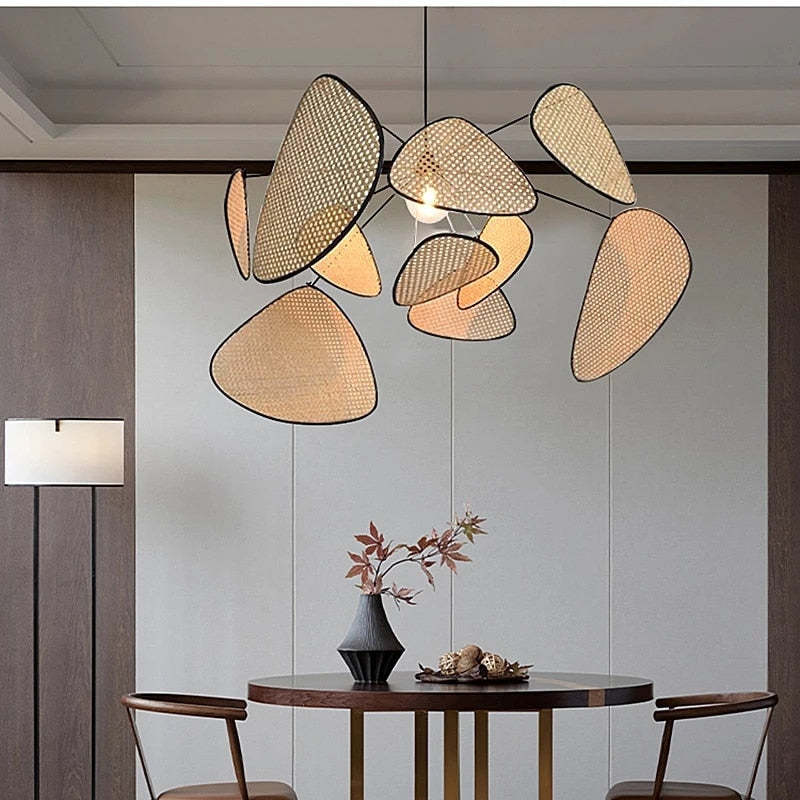 Ozawa Retro LED Hanglampen Metaal Rattan Eetkamer Woonkamer