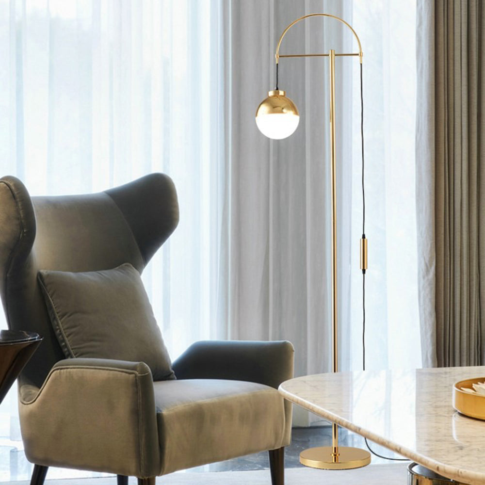 Valentina Moderne Gebogen Vloerlamp Goud Metaal Woonkamer Slaapkamer