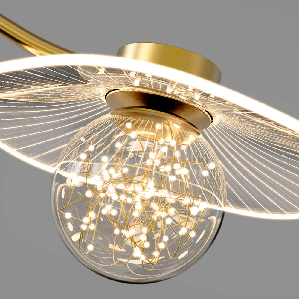 Carins Moderne Geblazen LED Hanglamp Metaal/Acryl/Glas Woonkamer