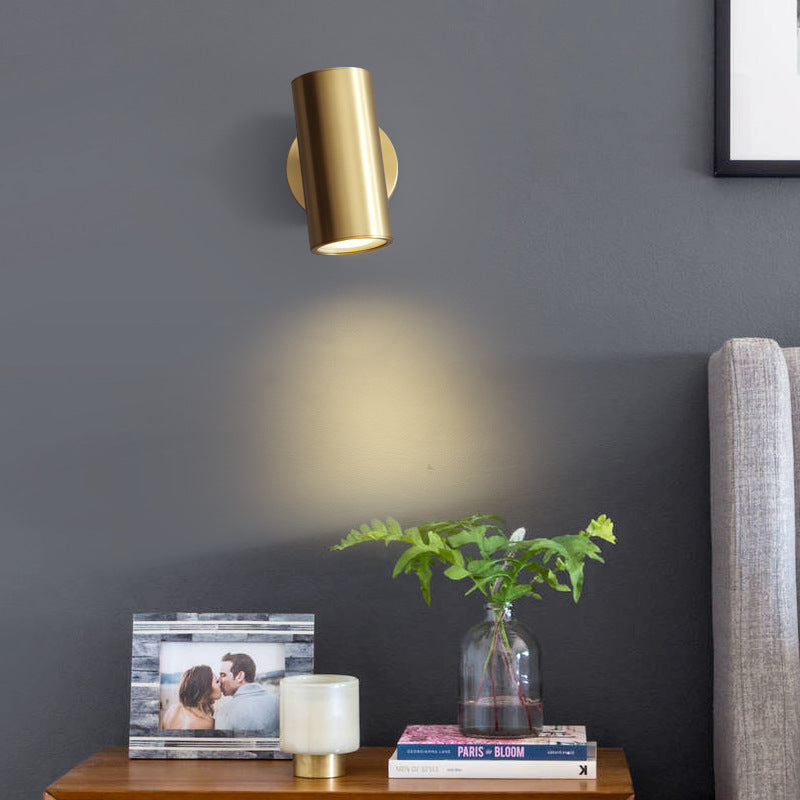 Freja Moderne Cilindrisch LED Wandlamp Gouden/Zwart Metaal/Acryl Slaap/Woon/Eetkamer