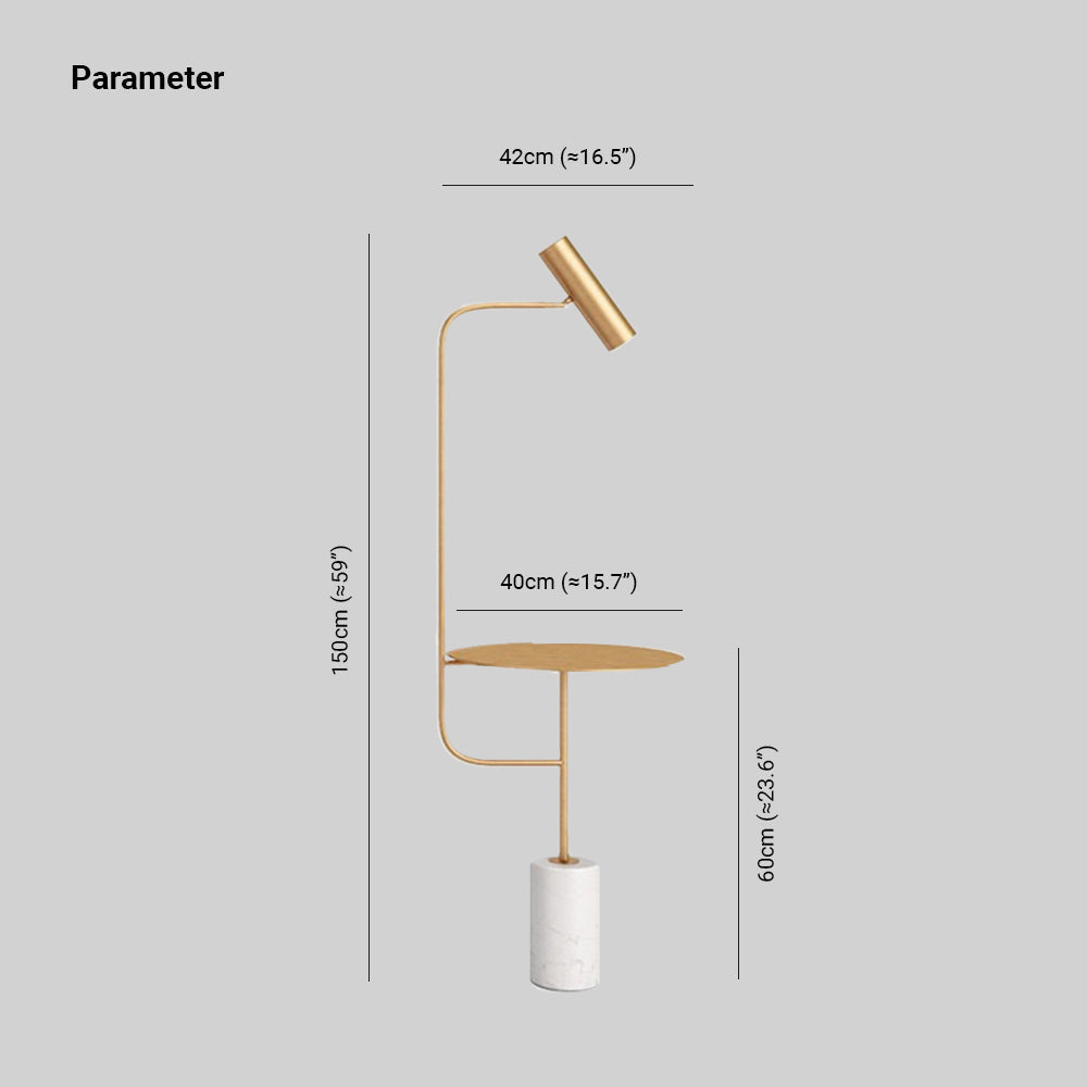 Salgado  Minimalistische Nachtkastje Vloerlamp Zwart Goud Metaal Woonkamer