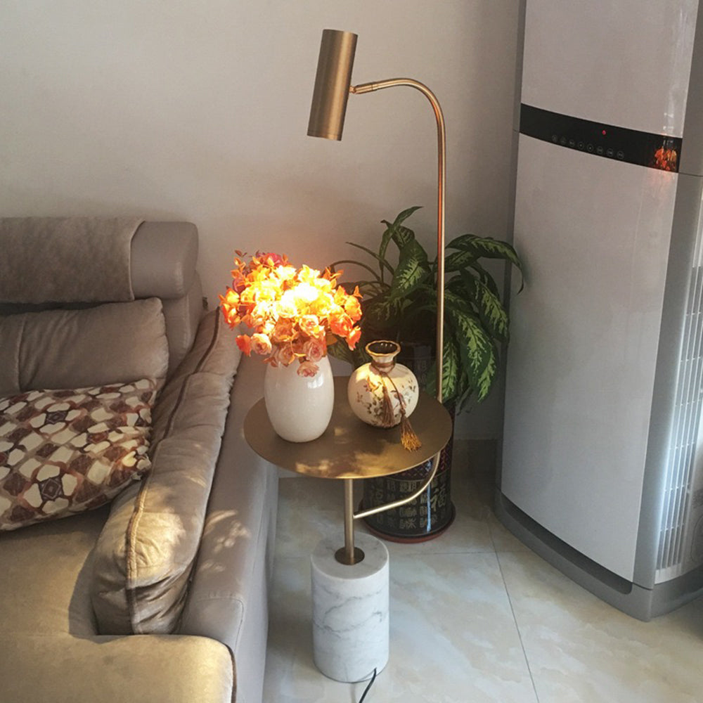 Salgado  Minimalistische Nachtkastje Vloerlamp Zwart Goud Metaal Woonkamer