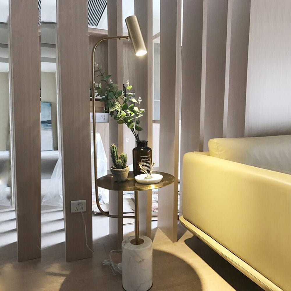 Salgado  Minimalistische Nachtkastje Vloerlamp Zwart Goud Metaal Woonkamer