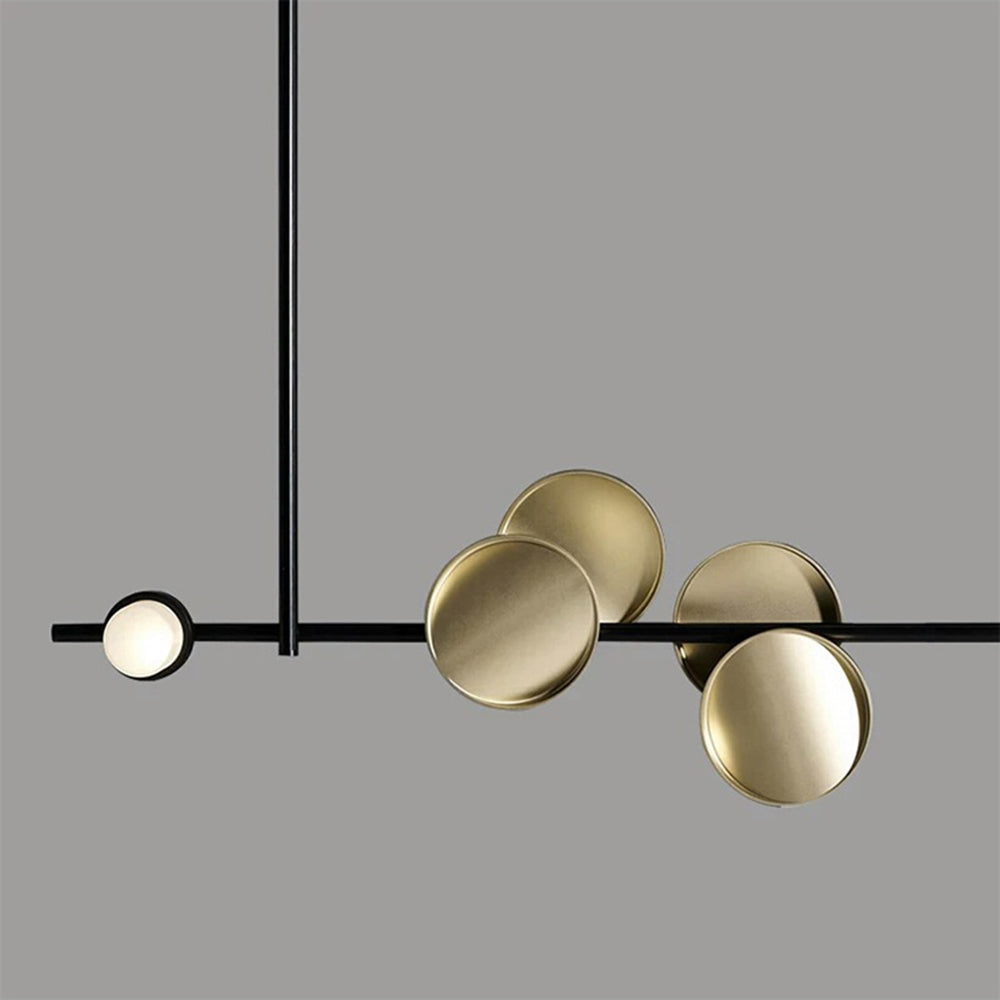 Avi Minimalistische Design Lineaire Metalen Hanglamp, Zwart, Woonk/Eetkamer