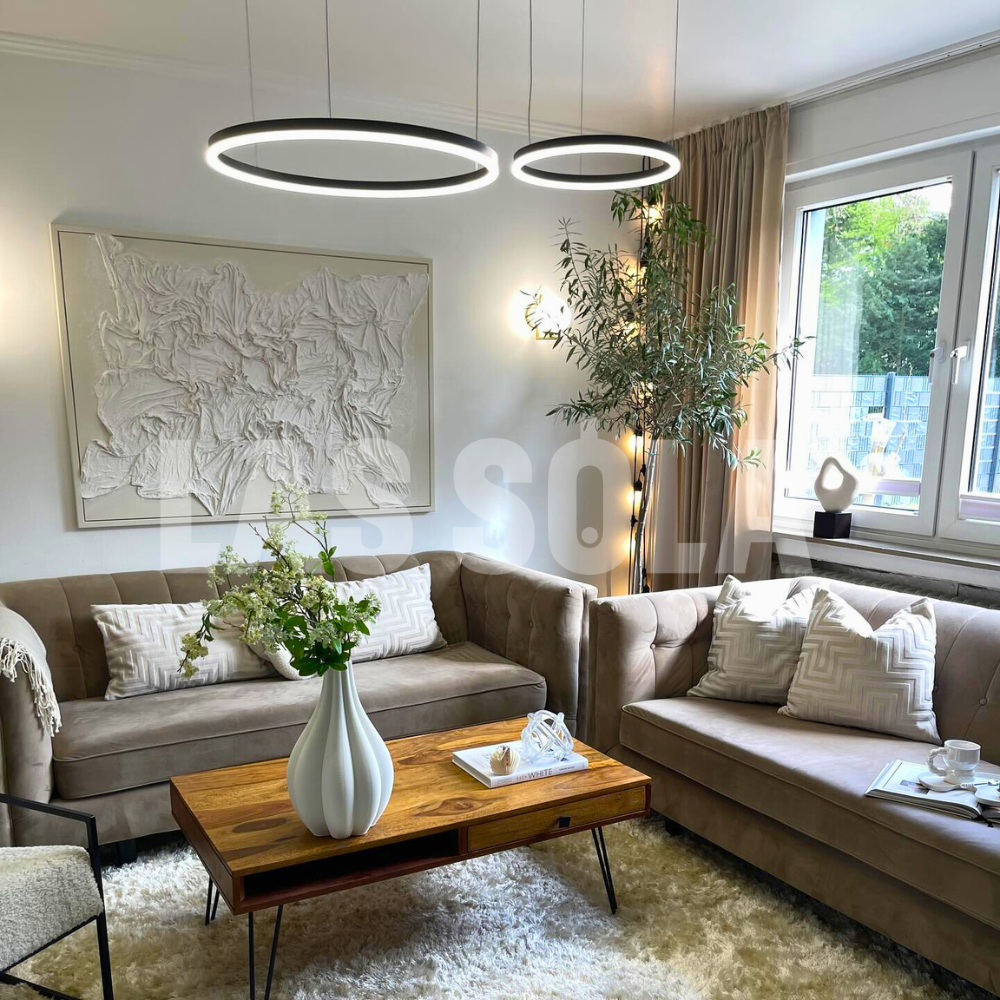 Arisha Moderne Grote  Hanglampen Wit Metaal Slaapkamer  Woonkamer Tir-Cirkel