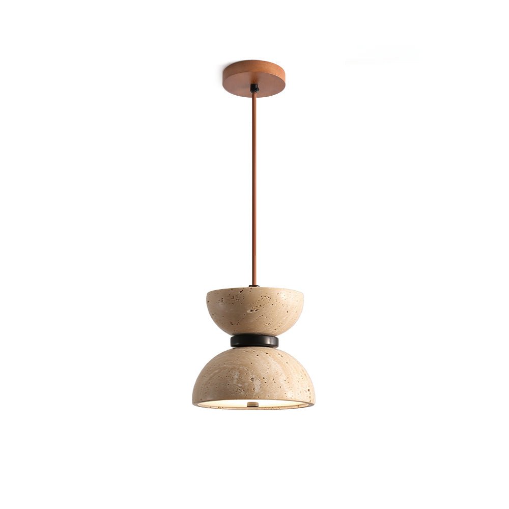 Tersus travertin Hourglass hanglamp Dubbele koepel