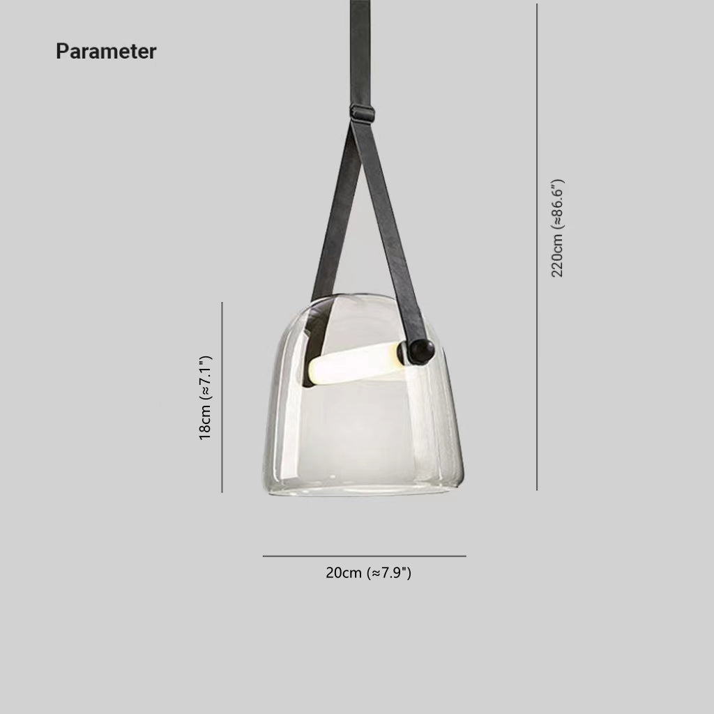 Cairns Modern Nordic Design LED Hanglamp Grijs/Wit Leer/Glas Slaap/Eet/Woonkamer