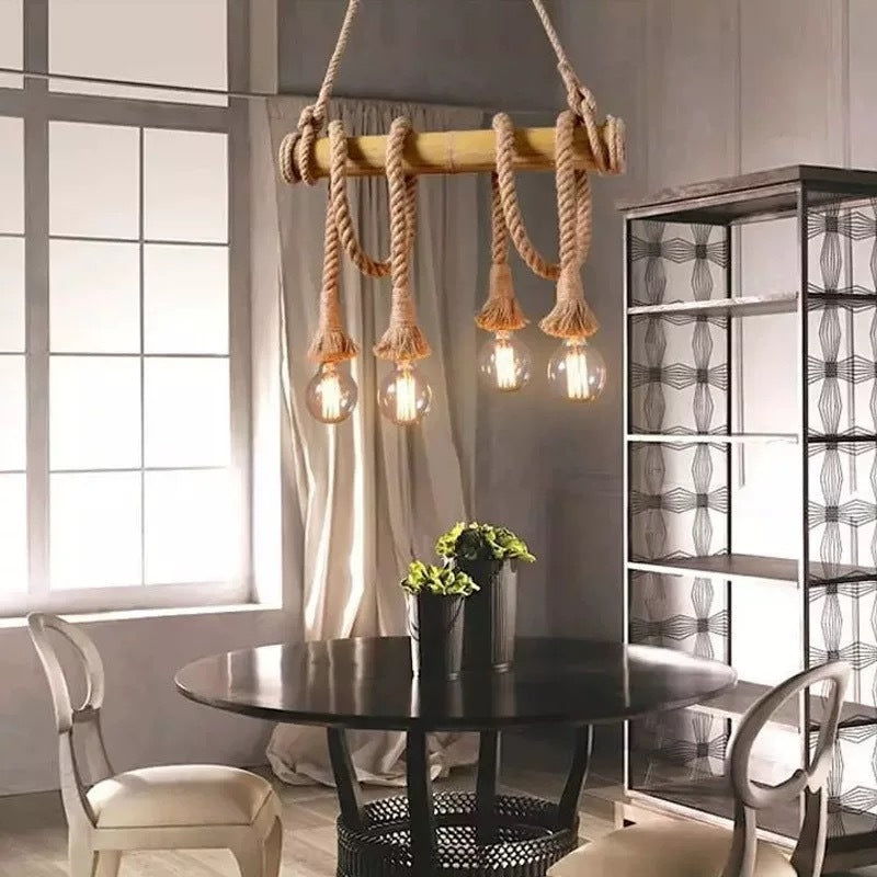 Alessio Retro LED Harajuku-stijl Hanglampen Hout Slaapkamer/Woonkamer