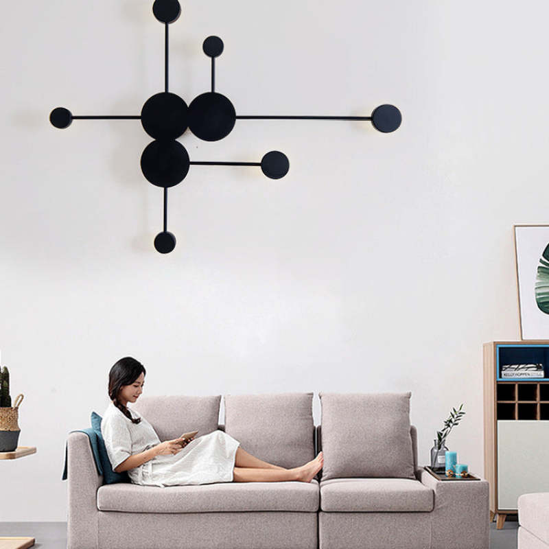 Emyr Nordic Ronde Design LED Wandlampen Zwart Metaal Eetkamer Badkamer