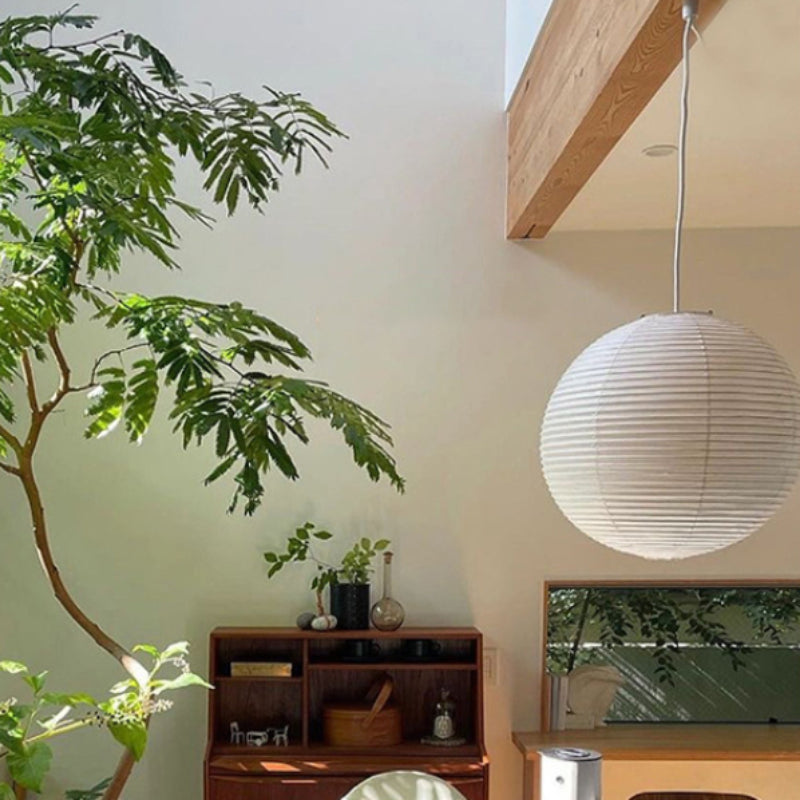 Ritta Japans Sferisch Papier Metaal Hanglampen Slaapkamer