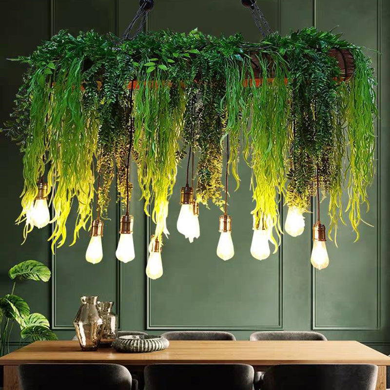 Nest Moderne Design LED Hanglamp Groen Hoot Kunstgras Woonkamer