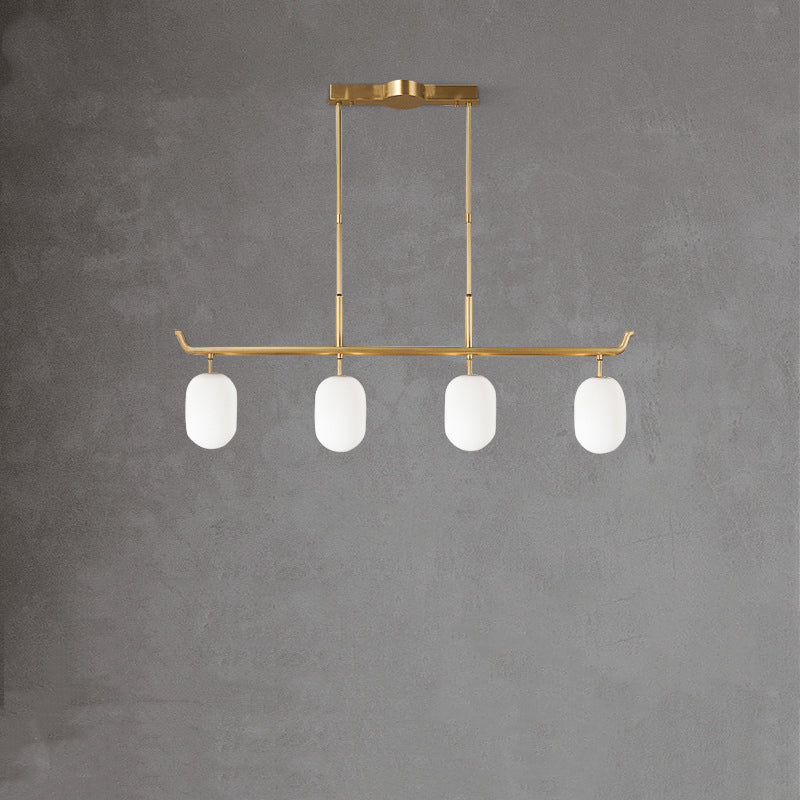 Valentina Modern Kopper Glas Lineair Lantaarn Kroonluchters Eetkamer