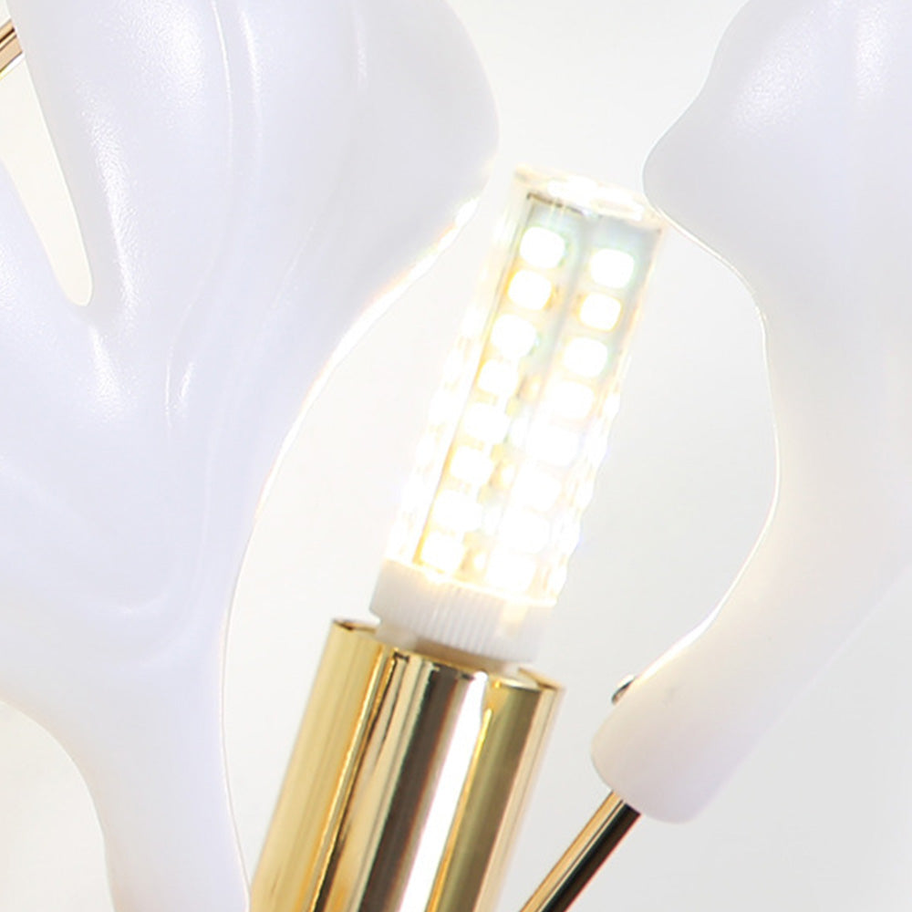 Olivia Decoratieve Bloem Wandlamp Wit Goud Keramiek Metaal Slaapkamer