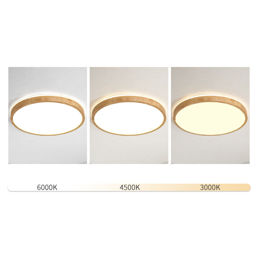 Ozawa Design Ronde LED Plafondlamp Hout Glas Woonkamer Slaapkamer