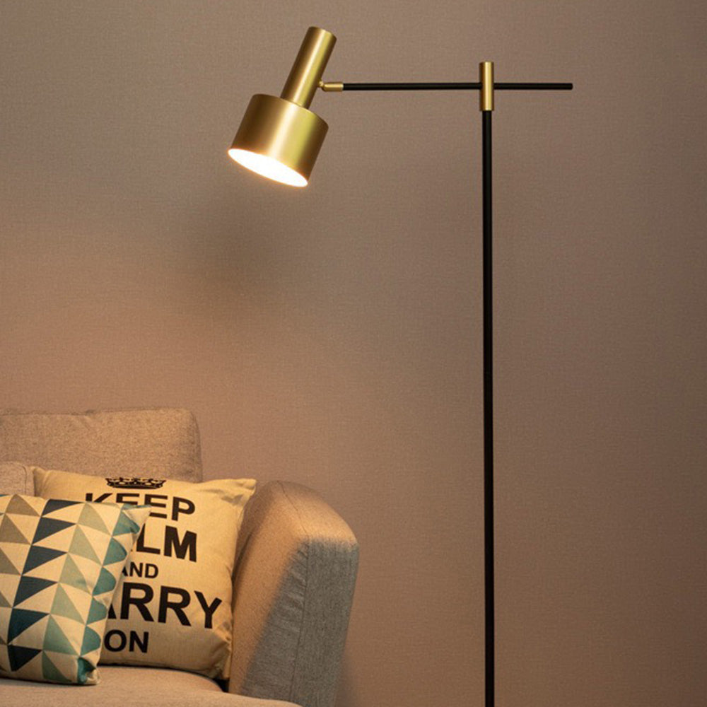 Freja Luxe Lineaire LED Vloerlamp Zwart Goud Metaal Slaapkamer Woonkamer