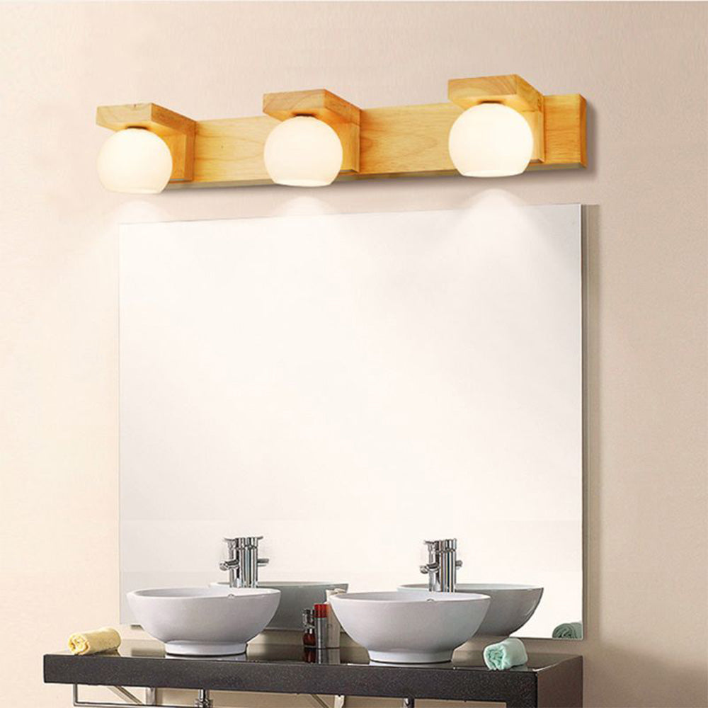 Ozawa Modern Spiegel LED Wandlamp Hout Glas Metaal Badkamer