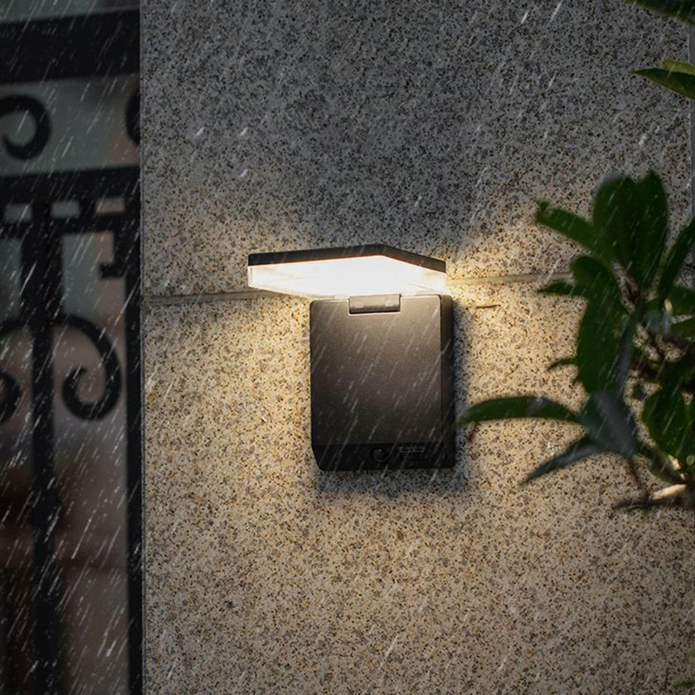 Orr Modern Design Kleine LED Wandlamp Zwart Sensor Solar Buiten