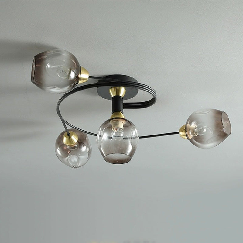 Valentina Moderne Mooi LED  Plafondlampen Stijlvol Zwart Metaal/Glas Slaapkamer