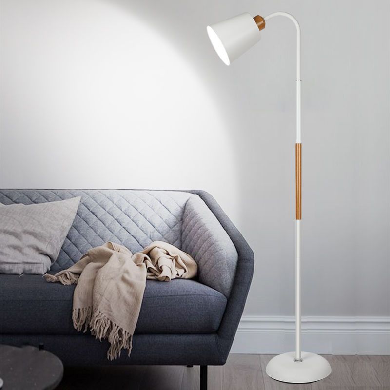 Eryn Moderne Tweekoppige Vloerlamp Zwart/Wit Metaal Slaapkamer