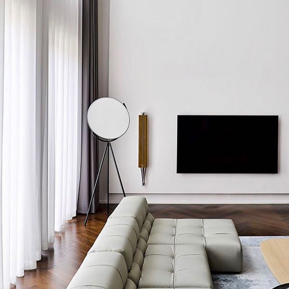Salgado Ronde LED Vloerlamp Zwart Wit Metaal Eetkamer Woonkamer