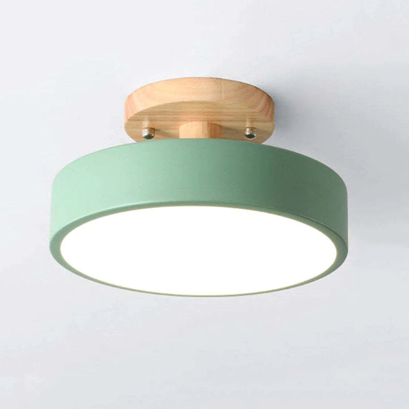 Quinn Moderne LED Plafondlamp Hout/Acryl Hout/Wit/Roze/Groen/Grijs Slaap/Eet/Woonkamer