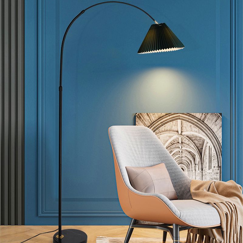 Eryn Moderne LED Vloerlamp Grijs Groen Geel Metaal Stof Woonkamer