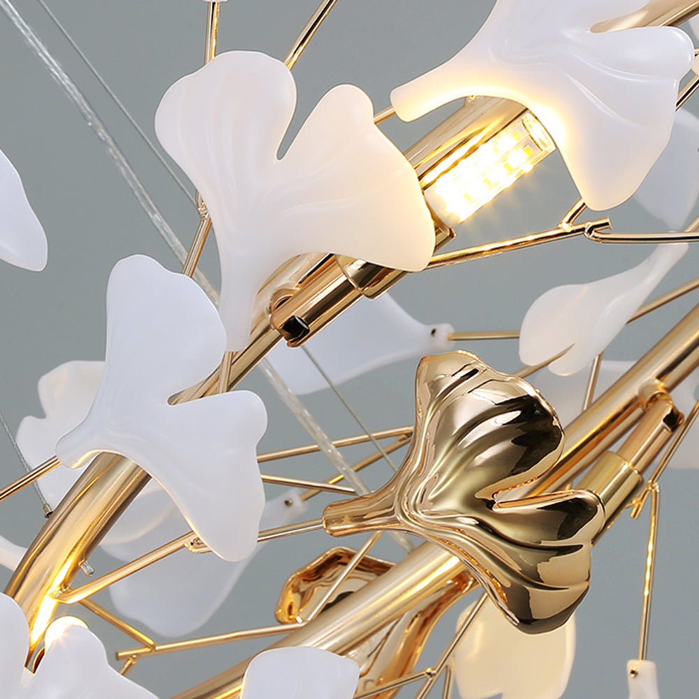 Olivia Flowerpot LED Hanglamp Wit Gouden Metaal Woonkamer Eetkamer