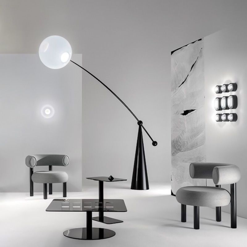 Valentina Moderne Glazen Bollen LED Vloerlampen Zwart Metaal Glas Woonkamer