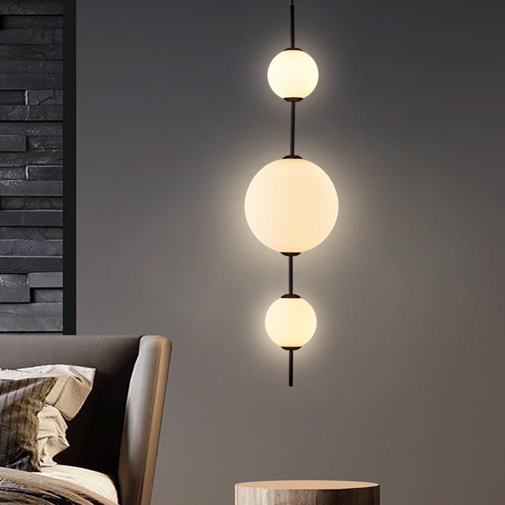 Valentina Moderne LED Hanglamp Zwart Metaal Glas Eetkamer Slaapkamer