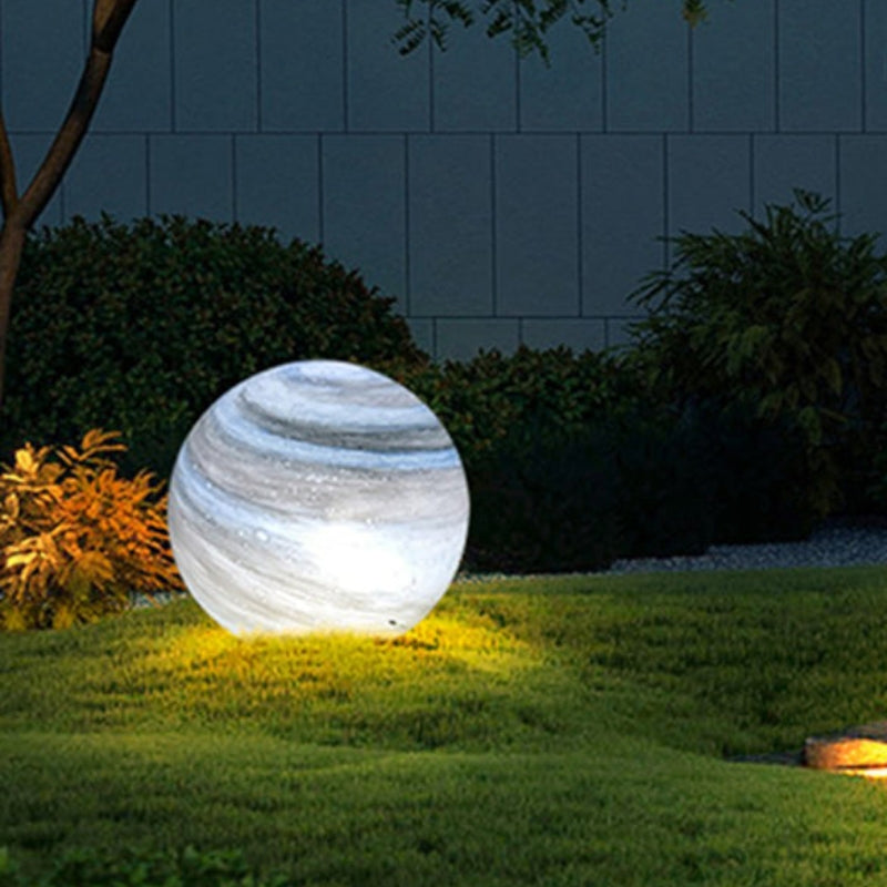 Elif Modern Bol LED Buitenlamp Blauw Metaal Acryl Hal Tuin Buiten