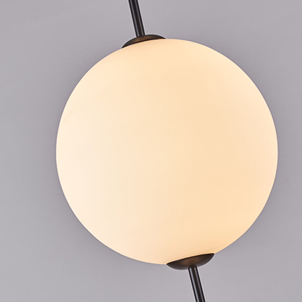 Valentina Moderne LED Hanglamp Zwart Metaal Glas Eetkamer Slaapkamer