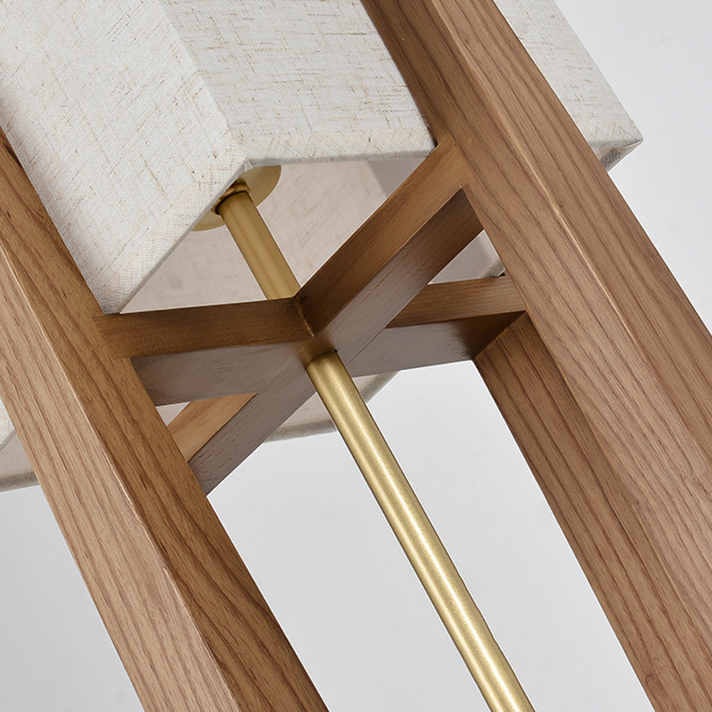 Ozawa Design Rechthoekig Blok LED Vloerlamp Walnoot Hout Woonkamer/Eetkamer