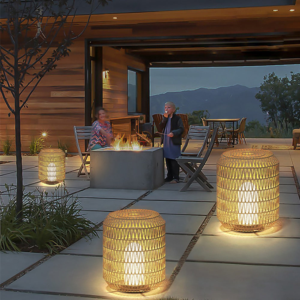 Ritta Vintage Design LED Buitenlamp Lantaarnvorm Rattan Buiten