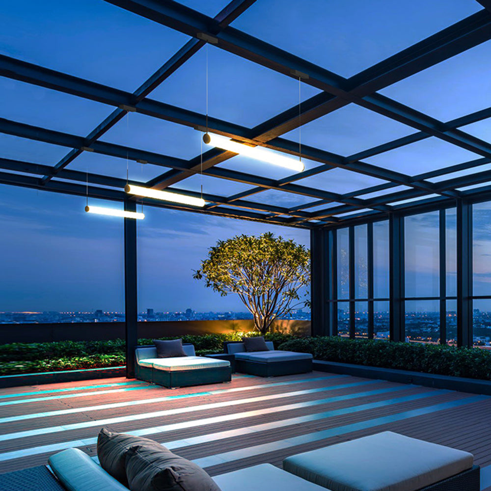 Edge Moderne Industriele LED Hanglamp Zwart Hal/Tuin Buiten Metaal&Acryl