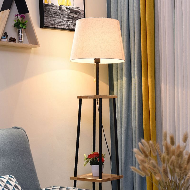 Eryn Moderne Design Kegel Vloerlamp Metalen Stoffen Zwart Slaapkamer/Kinderkamer/Woonkamer