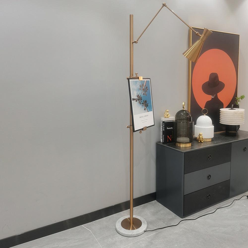 Carins Design Retro Ezel Vloerlamp Goud Metaal Eetkamer Slaapkamer
