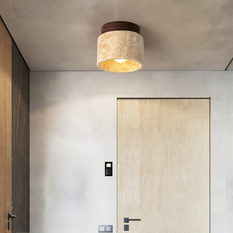 Cairns Retro Steen Hout Plafondlamp Hal