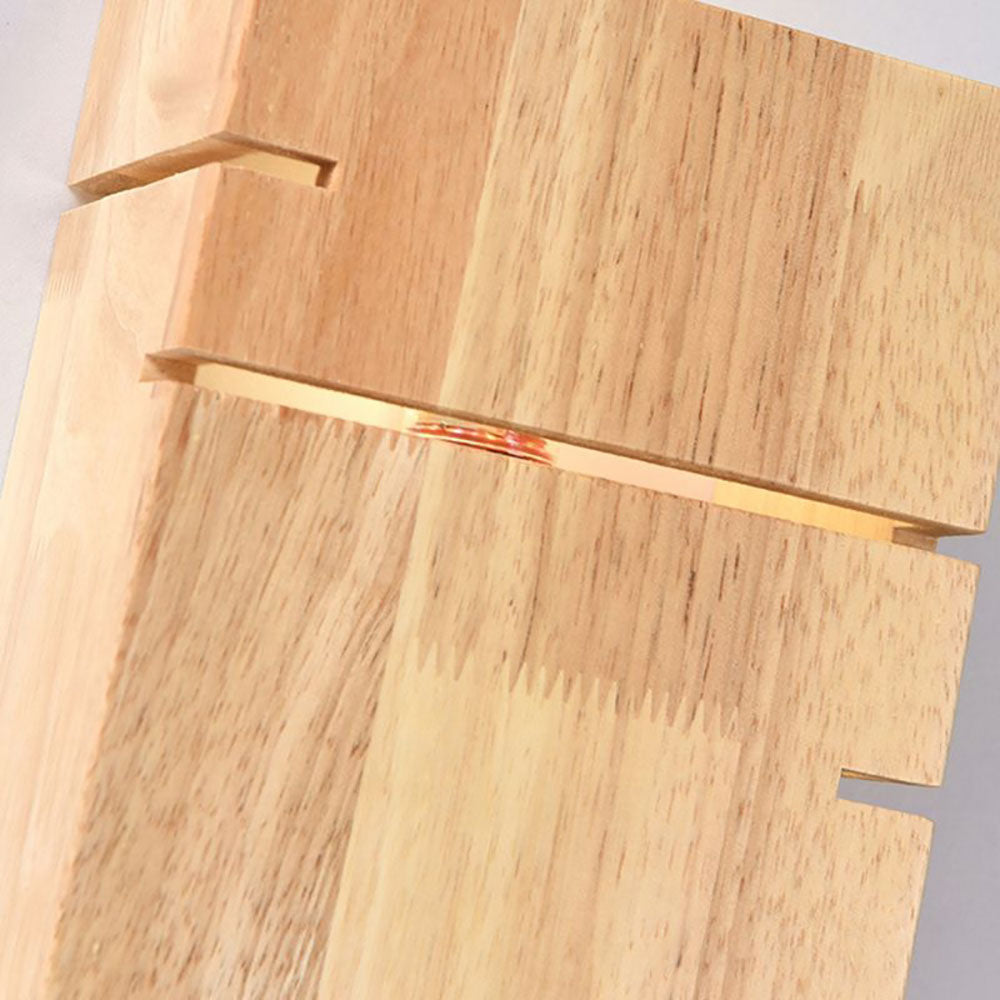 Ozawa Rechthoekig Modern Design LED Wandlamp Massief Hout Slaapkamer