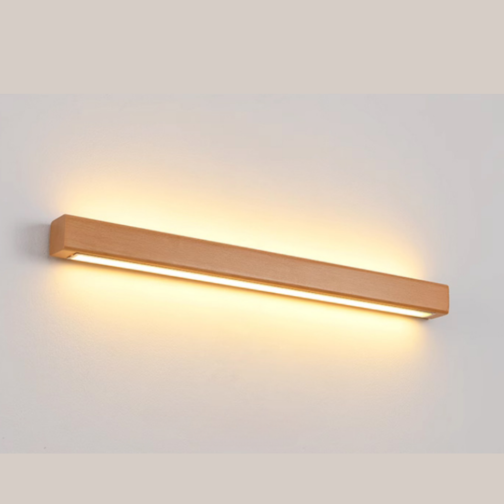 Ozawa Lineaire Spiegel Houten Front Kaptafel Wandlamp Hout/Acryl Slaapkamer/Eetkamer