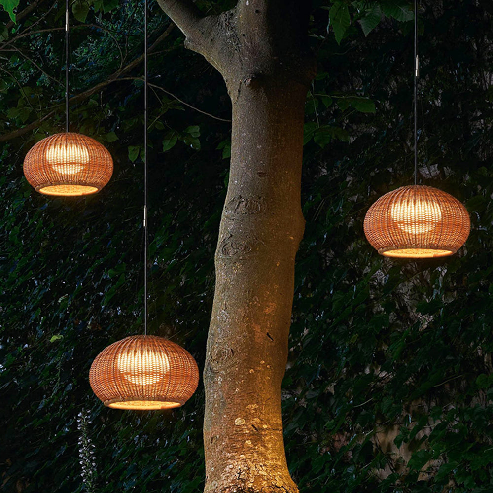 Ritta Retro Lantern Goud Hanglamp Rotan Bamboe/Acryl Slaapkamer