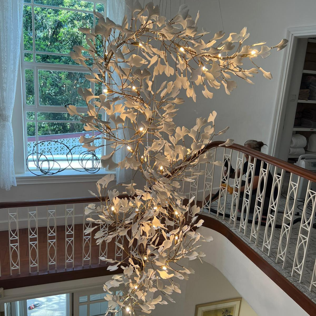 Olivia Moderne Wit Blad Hanglamp, Metaal Woonkamer/Slaapkamer