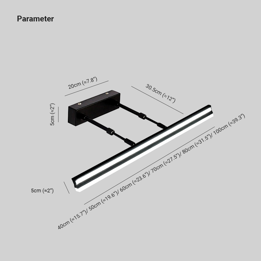 Edge Industriële Lineaire Metalen/Acryl Wandlamp Zwart