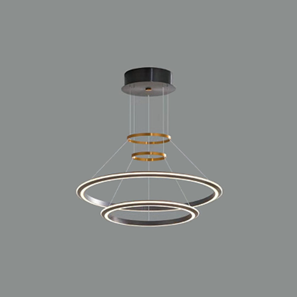 Arisha Minimalist Ring Metal Pendant Light, Black