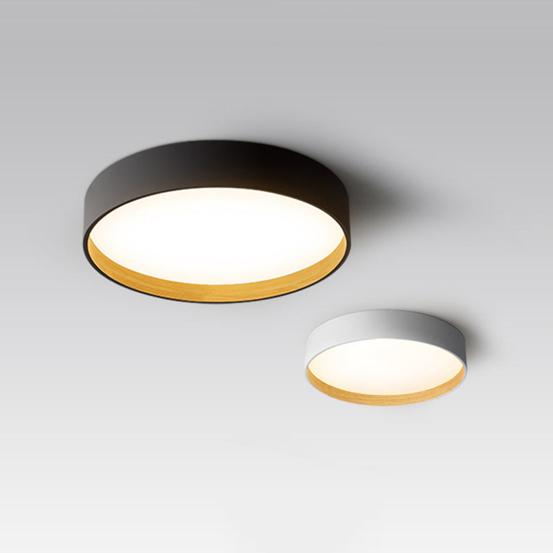 Quinn Ronde LED Plafondlampen Zwart Wit Acryl Metaal Eetkamer Slaapkamer